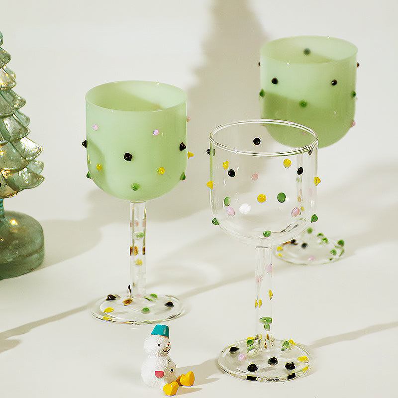 Colourful Dotted Wine Glasses
