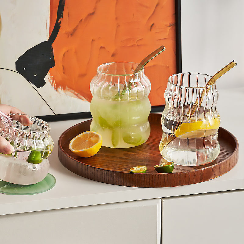 European Retro Ribbed Drinkware